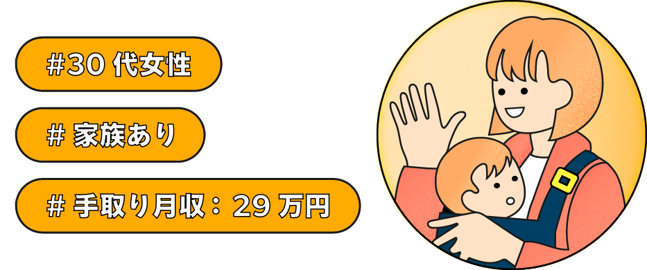 30代女性・家族あり・手取り月収29万円の家庭を想定したシミュレーション