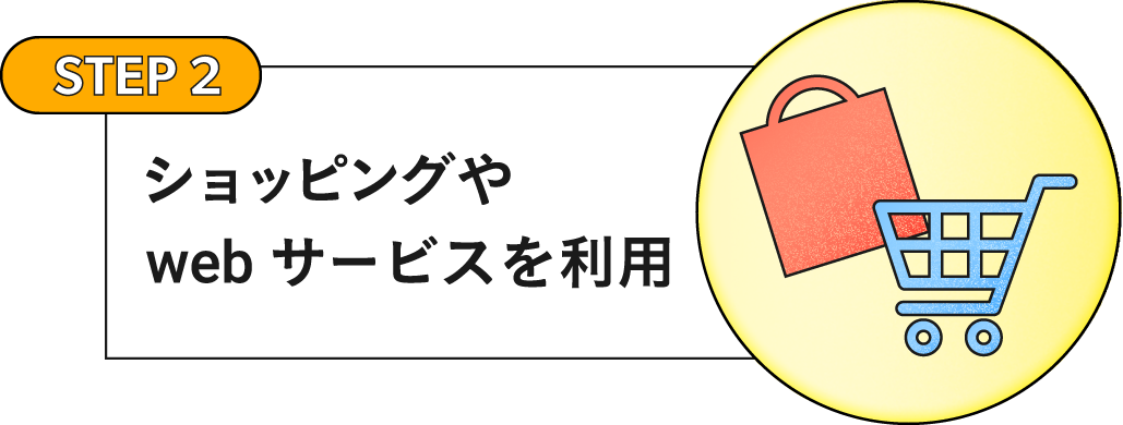 STEP2：提携先のショッピングやWEBサービスをPointChips経由で利用